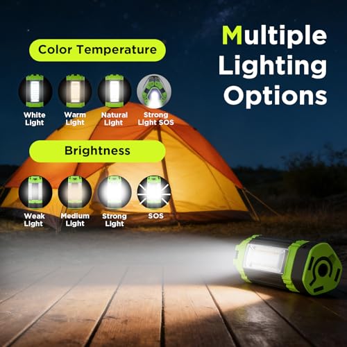 STEELITE Camping Emergency Light 2700 Lumens 12000mAh with Adjustable Tripod Stand, IP65 Waterproof Cordless Work Light, Magnetic Base, Telescopic, for Camping Outdoor Work Garage, Green - Image 3