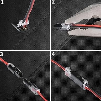 AR Tapes & Plastics Double-Wire Plug-in Connector, wire connector,Strip Connectors 2 Pin, Fast Connect 2 pin Plugs Connectors for Low Voltage Wire Connector with Locking Buckle (10 Pcs)