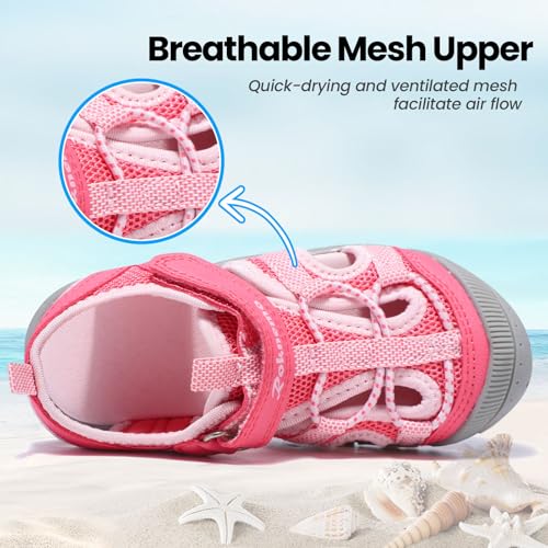 Image of Boys & Girls Sandals Lightweight Closed-Toe Kids Water Shoes for Summer - Athletic Sport Outdoor Beach Sandals for Unisex Child (Toddler /Little Kid) - Blue 4 Toddler
