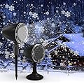 2pcs Snowfall LED Light Projector,FLEVO Outdoor Snowflake Lights Projector,Christmas LED Projector Lights, Landscape Decorative Lighting for Holiday Garden Party Decoration