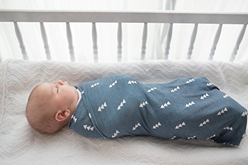 Copper Pearl Large Premium Knit Baby Swaddle Receiving Blanket Navy And White Triangles North #TOP4