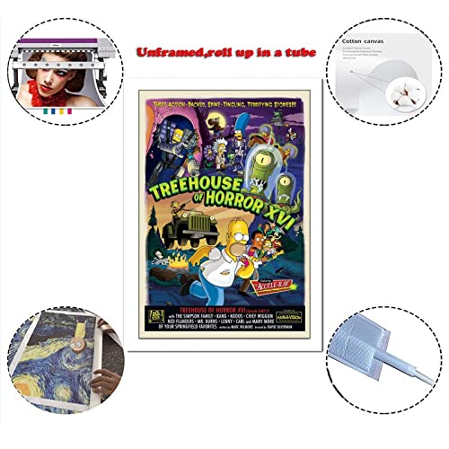Halloween Simpson Treehouse Of Horror Xvi Poster Decorative Painting Canvas Wall Art Living Room Posters Bedroom Painting 16X24Inch(40X60Cm) #TOP1
