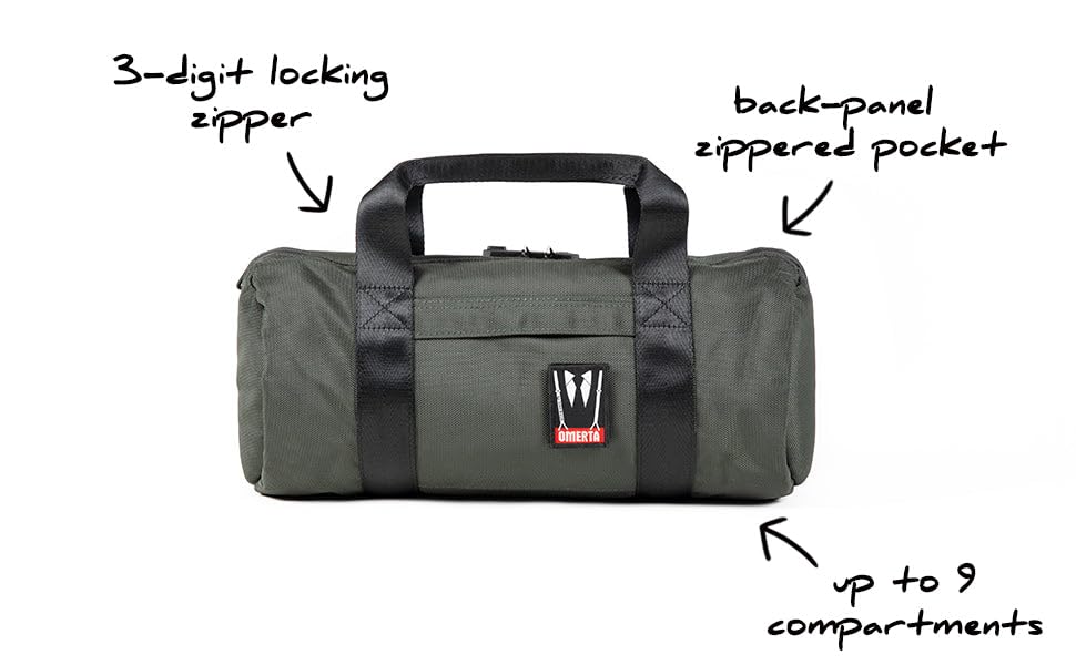 Dime Bags Odor Sealing Duffle Bag, Padded Interior for Glass Protection, Lockable Zipper for Airport Travel, Scent Blocking Carbon-Lining, Weekender with 9 Storage Compartments4