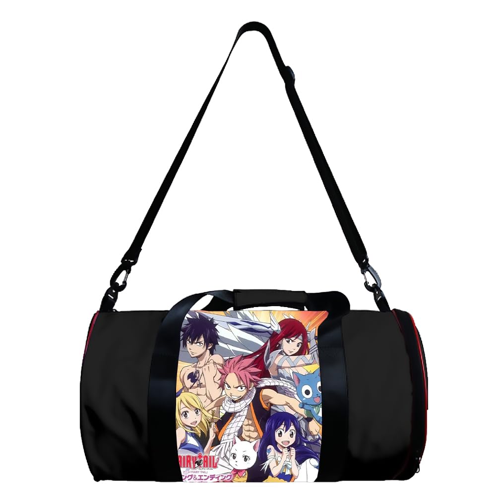 Zhongkaihua FAIRY TAIL Cylinder Crossbody Bag Large Capacity Multifunctional Sports Swimming Gym Duffle Bag,Anime Printed Pattern Casual Travel Portable Bag — image 1