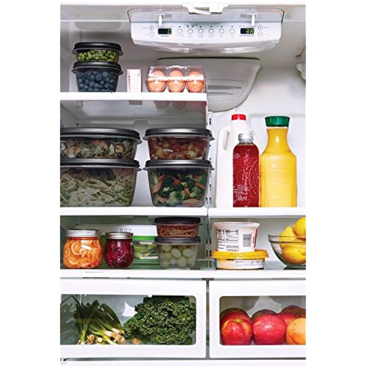 Rubbermaid EasyFindLids Food Storage Containers with SilverShield Antimicrobial Protection, 42-Piece Set, BPA-Free, Grey
