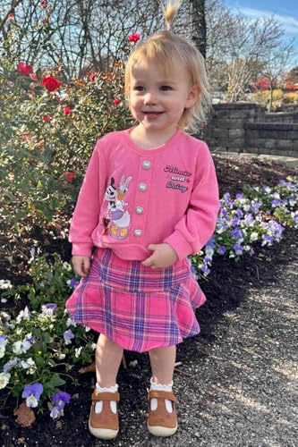 Image of Disney Frozen Elsa Minnie Princess Girl Outfit Knit Top & Tweed Skirt Set 2-13Y