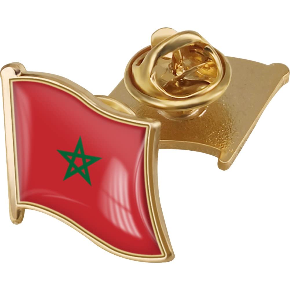 Morocco Country Flag Brooch Metal Pin Badge National Emblem Brooch Badge Lapel Pin for Men Women