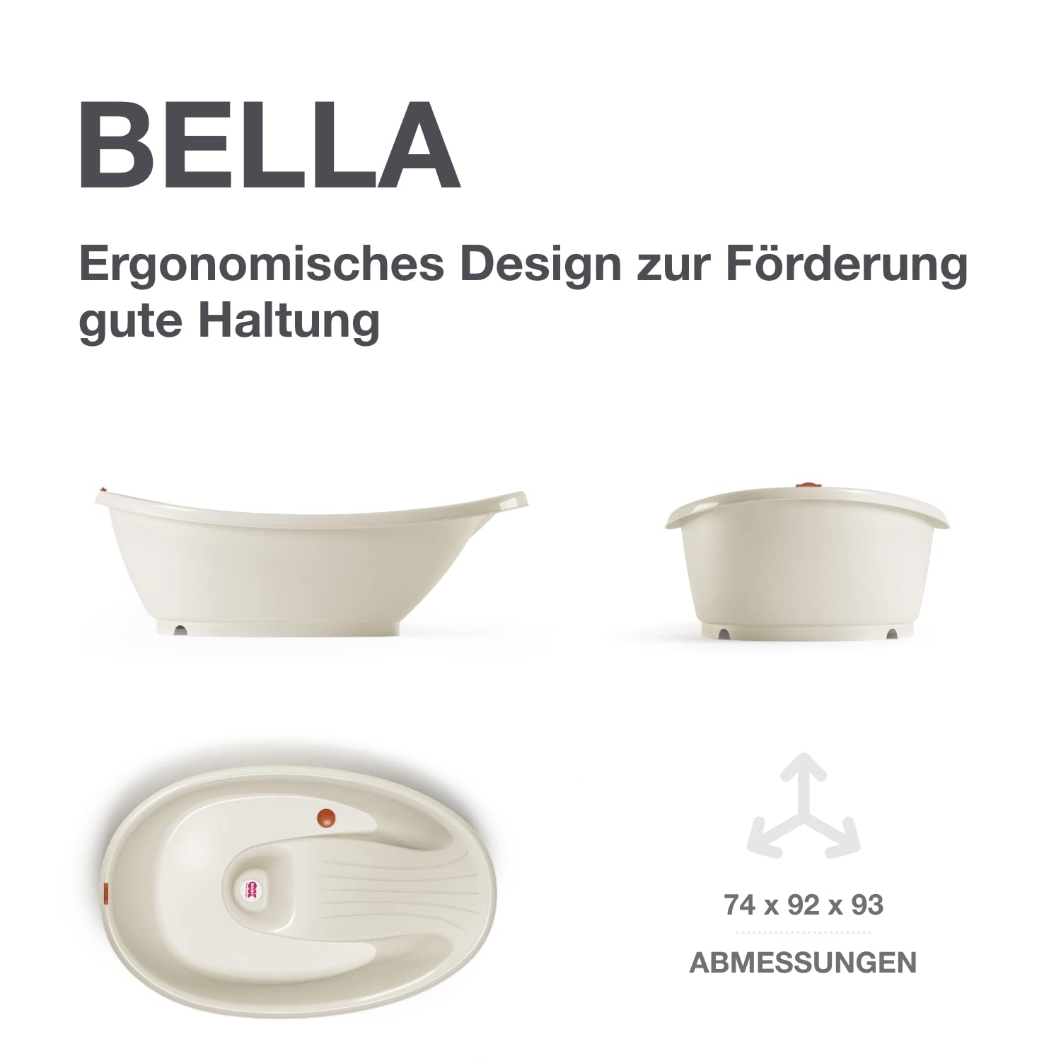 OKBABY Bella - Die gemütliche Badewanne für Neugeborene und Babys von 0-12 Monate - Weiss