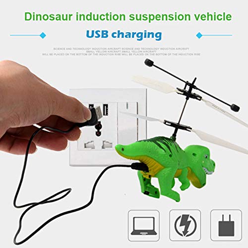 XWU Helicóptero voador Dinossauro, Mini brinquedo manual de helicóptero de dinossauro Tiranossauro Q