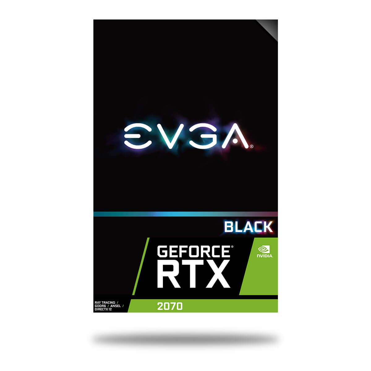 EVGA GeForce RTX 2070 BLACK EDITION GAMING, 8GB GDDR6, ventilatori doppi HDB, scheda grafica 08G-P4-1071-KR