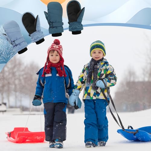 Image of SATINIOR Kids Snow Mittens Waterproof Winter Ski Gloves Warm Thicken Snow Gloves for Girls Boys