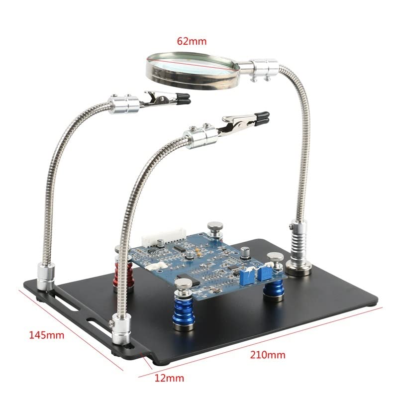 Microscope 2 in 1 Board Fixture, Clamp + Magnifying Glass Clip