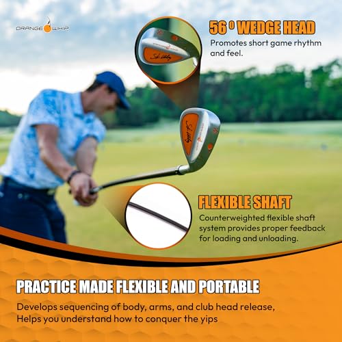 Image of Orange Whip Wedge Golf Short Game Swing Trainer Aid - Made in USA, 35.5 inch