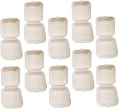 PRETYZOOM 20pcs Cane Pulp Food Wrapping Boxes for Takeout and Home Use