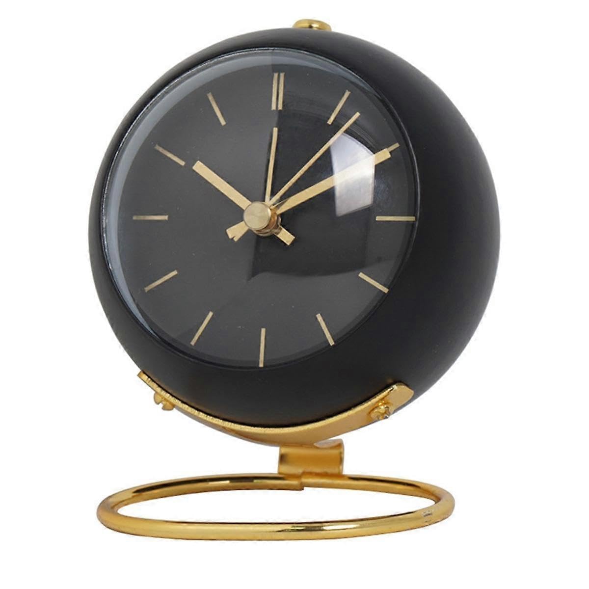 JOYHAPPST Alarm Clocks,Retro Backlight Simple Design Small Desk Clock with Night Light,Silent Non-Ticking,Battery Powered Black