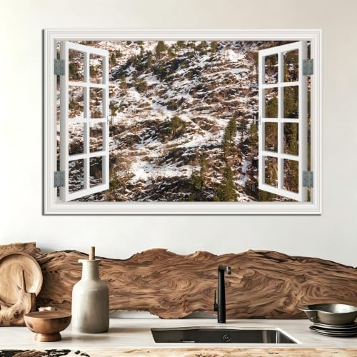 Cuadro lienzo efecto ventana al lago de 20x30cm para decorar tu salón 3