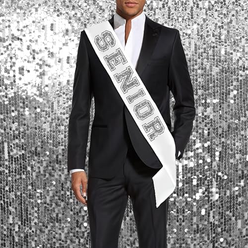 Senior Sash 2026 - White UNISEX Sports Team PREMIUM GRADE SATIN Sashes - Senior Night Gifts3