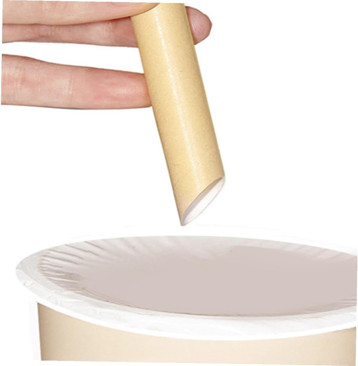 Pulp Paper Straws 100pcs Disposable Milk Beverage Paper Drinking Straws 12x200mm Slanted Tip Individually Wrapped for Party and Household Use