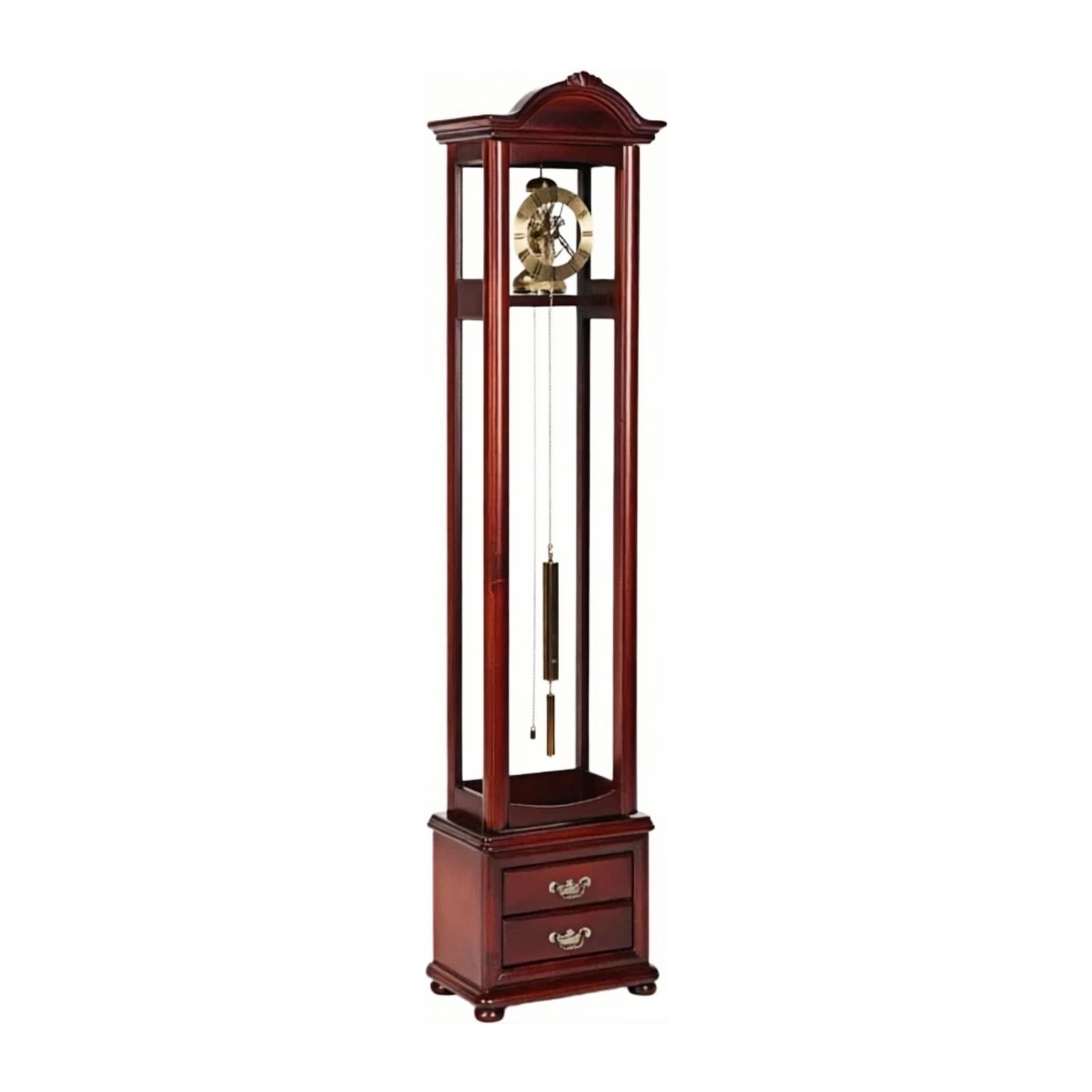 WANGHAI-666 Grandfather Clocks Wood Grandfather Clock Floor Mechanical Roman Numeral for Home Decor