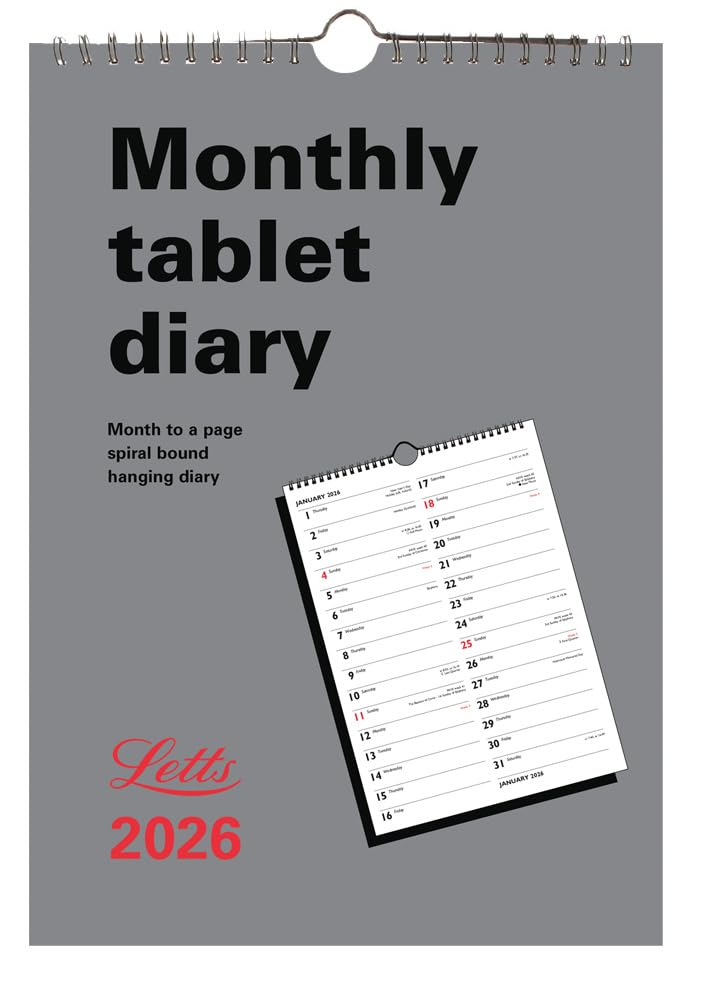Letts of London A4 Monthly Tablet Diary 2026 26-TMT