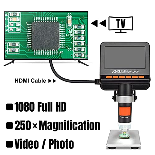 Lcd Digital Microscope With Polarizer, Hd Output 12Mp Digital 1200X Magnification For Smd Soldering Work Jewelers Coins Collection #TOP3