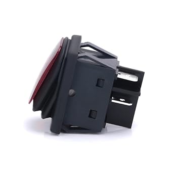 Mini Toggle Press Button Rocker Flick Switch, KCD2 Series Waterproof Rocker Switch ON-OFF 4-Pin LED Ring Multicolor 28.5x37.5mm 220V(ON-OFF Green LED)