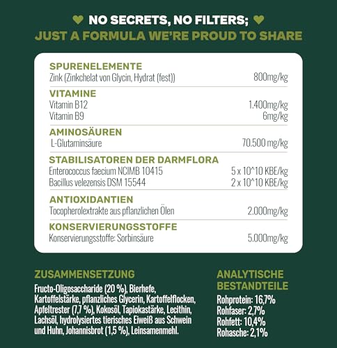 Gooddy – Probiotische & Präbiotische Snacks für Hunde, 85 Stück (300 g) – Mit Vitamin B12 & B9, Glutamin & Zink – Unterstützt Verdauung, Darmflora, Darmschleimhaut & Immunsystem – Gegen Durchfall