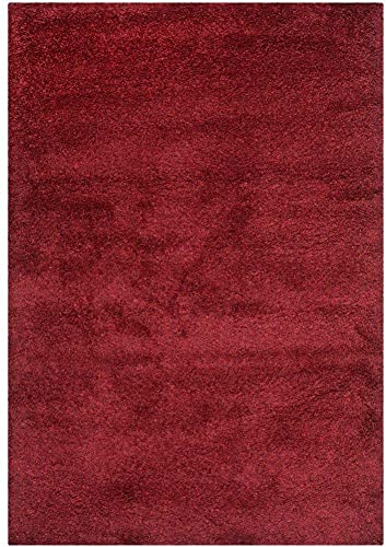 Image of Handwoven Microfibre 3D Rug for Living Room (Maroon, 9 X 9 Feet (Round), Microfibre)