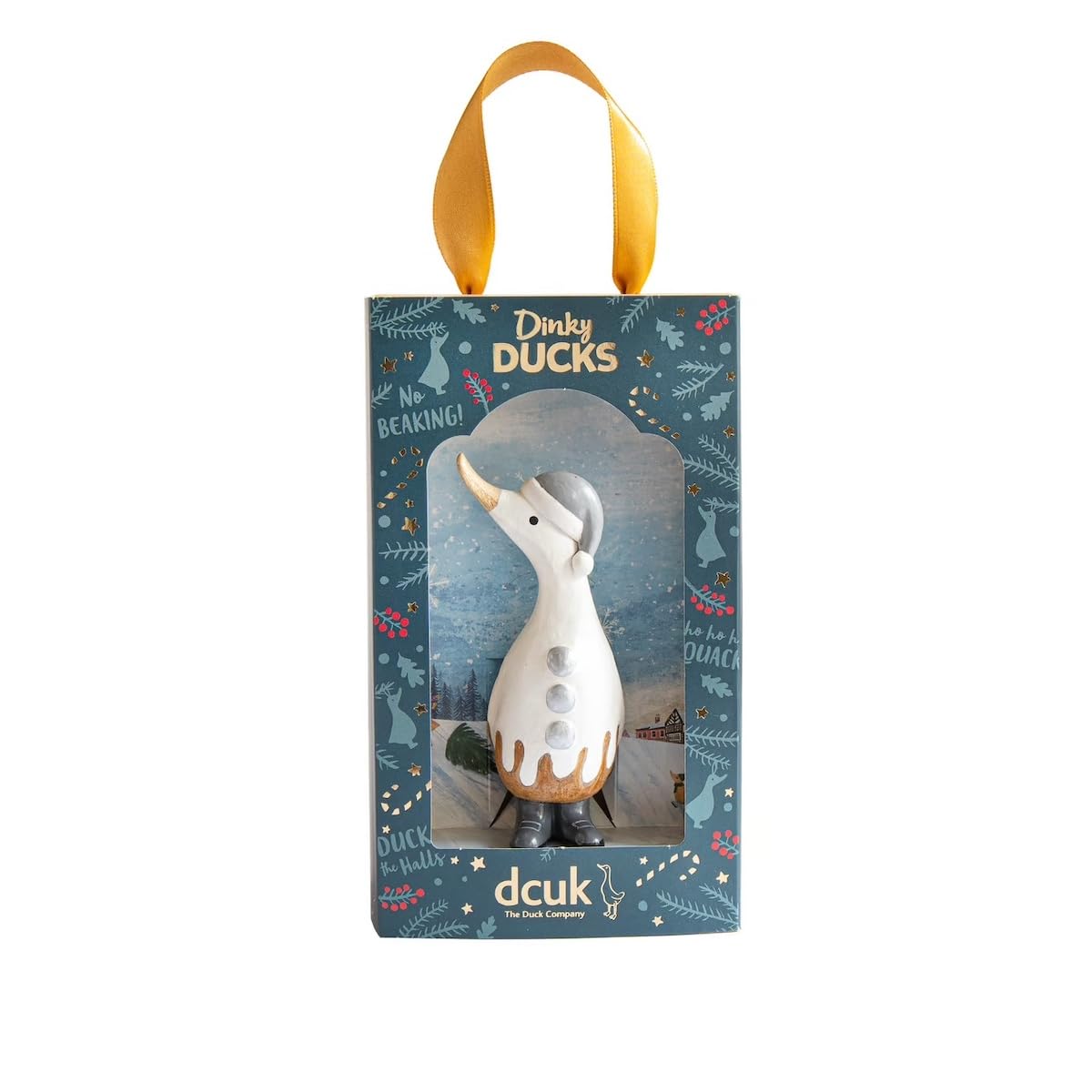 DCUK Dinky Alpine Gift Boxed Christmas Wooden Duck - Snowman Design