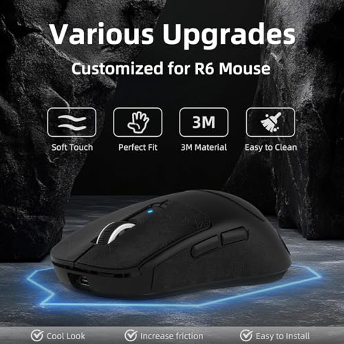 MAMBASNAKE x ATTACK SHARK r6 Mouse Anti-Slip Grip Tape, Professional Mice Upgrade Kit, Sweat Resistant, Cut to Fit, Easy to Use, Only Mouse Grip Tape, Mouse NOT Included - Image 2