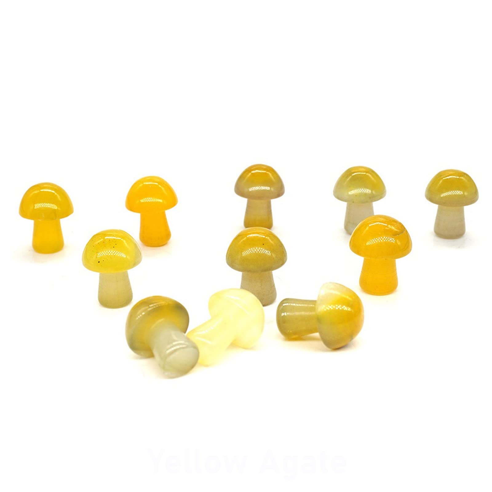 LQYXGS Crystal Stone Home Decor 20MM Mini Mushroom Figurine Natural Stones Carved Crafts Decor Quartz Crystal Statue, 20PCS/ Set(24)