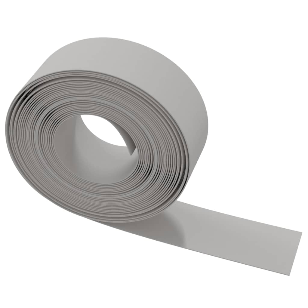 Borde de césped flexible gris 10 m 20 cm de polietileno gris borde de césped flexible para parterres y caminos de jardín, material PE duradero