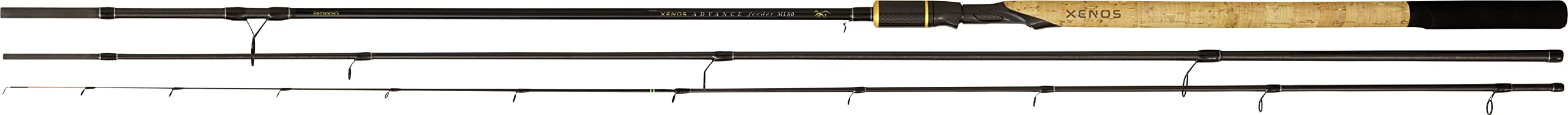 Browning Premium Xenos Advance Feeder Feederrute mit hochwertigem Blank, Angeln auf Friedfisch mit Futterkorb Ansitz-Angelrute, Diverse, 3,90 m