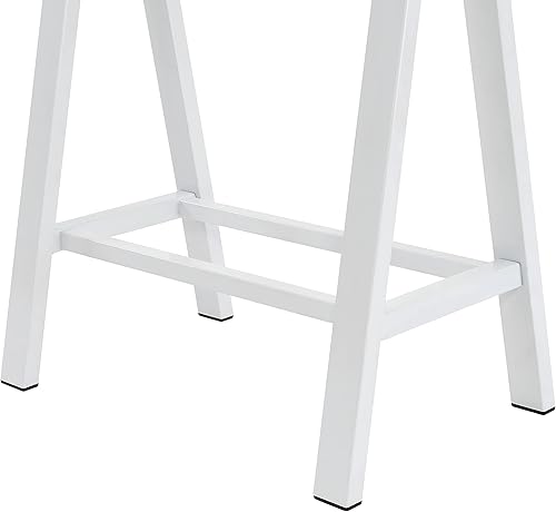 Miniatura 8 de OSP Home Furnishings Middleton Escritorio de 47 pulgadas con parte superior de vidrio biselado transparente, base blanca