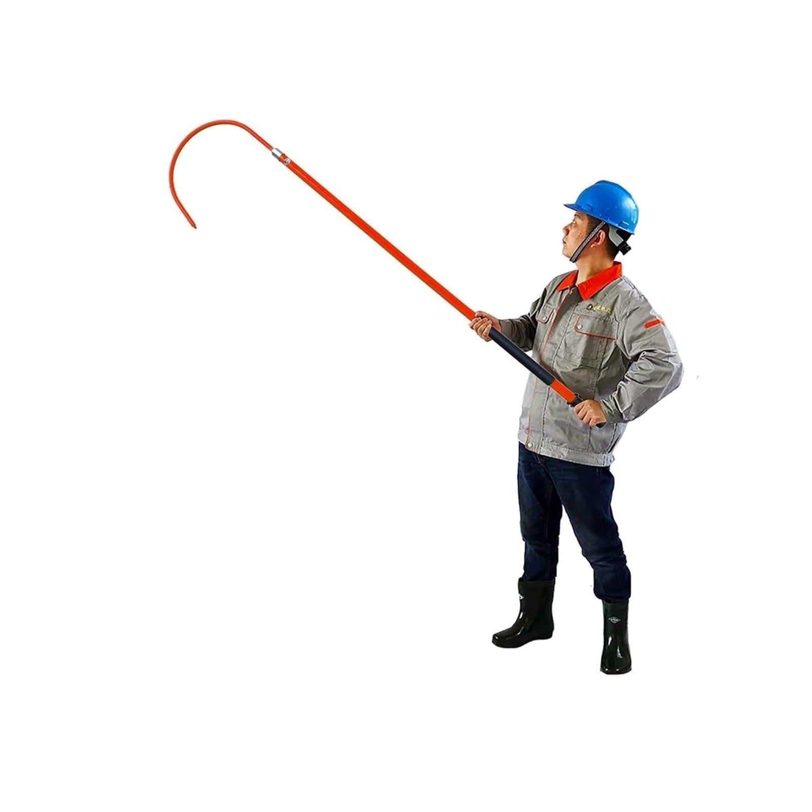 GTHTUHFD Rescue Hose With Electric Shock Protection, Insulated Rescue Hook, Rescue Pole For Firefighters, Electricians, High-Voltage Rescue Hook For Substations,Red-3m/9.8ft