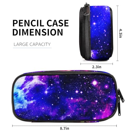 Image of Galaxy Starry Sky Stars Pencil case for Student Girl Boy, Large Capacity Pencil Pouch with Zipper Compartments, Cosmetic Makeup Bag Organizer for School Supplies Office Home