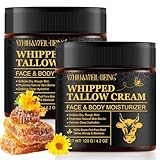51lWQhGG+VL. SL160 WHLH & WELL-BEING Beef Tallow for Skin, Beef Tallow and Honey Balm, Moisturizer for Face & Body Skin Care(2Pack)