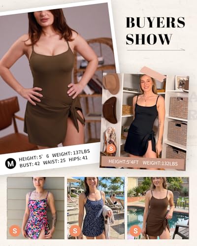 Image of Tempt Me One Piece Swimdress for Women 2026 - Tummy Control Modest Bathing Suit with Skirt Slimming Swimsuit