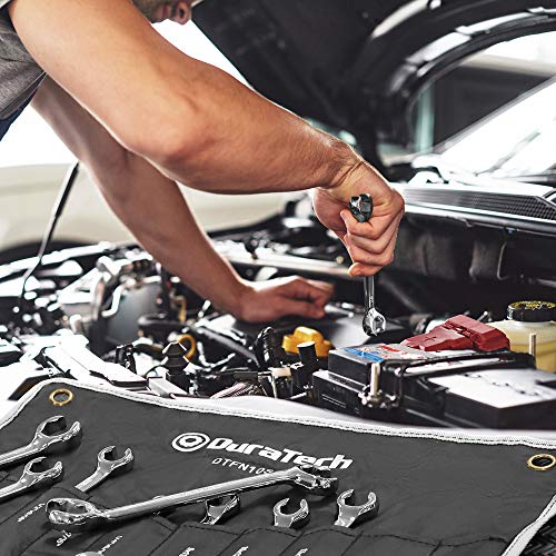 Duratech Flare Nut Wrench Set, Standard & Metric, 10-Piece, 1/4" To 7/8'' & 9-21Mm, Cr-V Steel, Organizer Pouch Included #TOP6