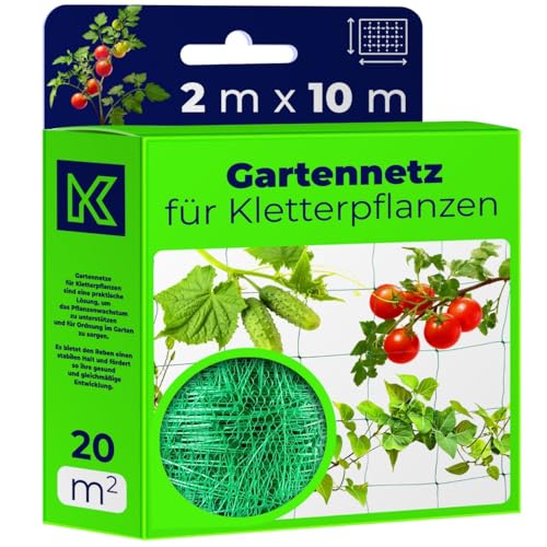 KADAX Ranknetz für Kletterpflanzen 2 x 10 m Pflanzennetz mit großer Maschenweite Rankhilfe für Gurken & Tomaten Gurkennetz Tomatennetz Pflanzen Netz