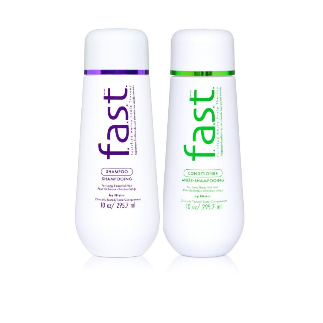 Nisim F.A.S.T. Fortified Amino Scalp Therapy Shampoo & Conditioner 10 oz Duo (New Look - Same Formula)