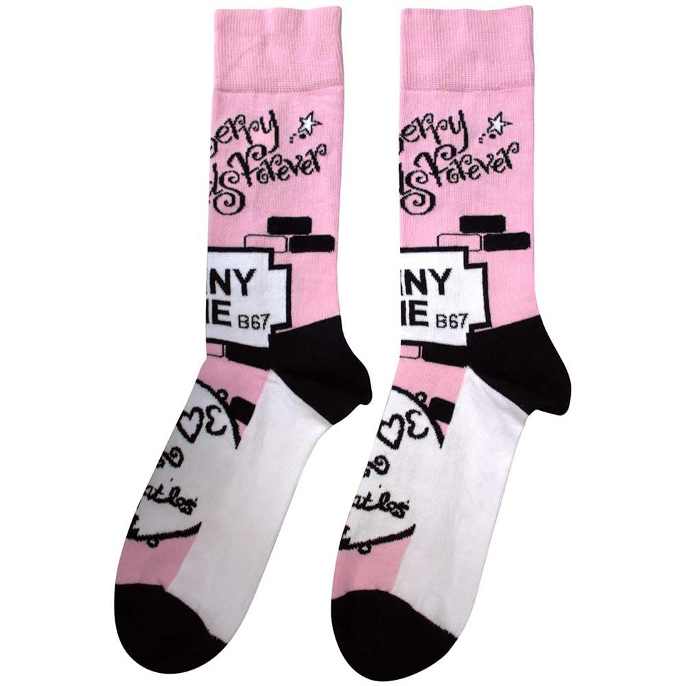 Rock Off Officially Licensed Products Men's Pink The Beatles Strawberry Fields Penny Lane Ankle Socks One Size