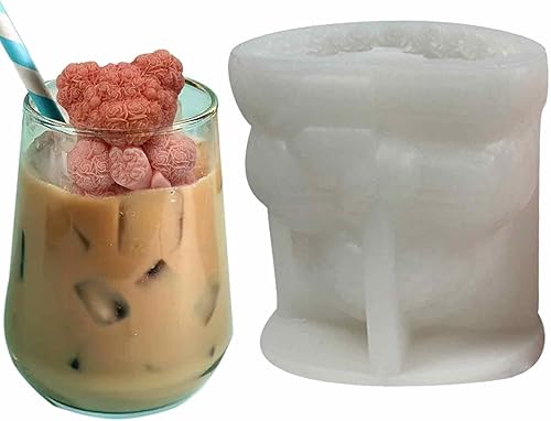 Miniatura 5 de Moldes de silicona de oso de rosas 3D, molde de vela de aromaterapia para el día de San Valentín, boda, oso de rosa, exhibición de ventana,