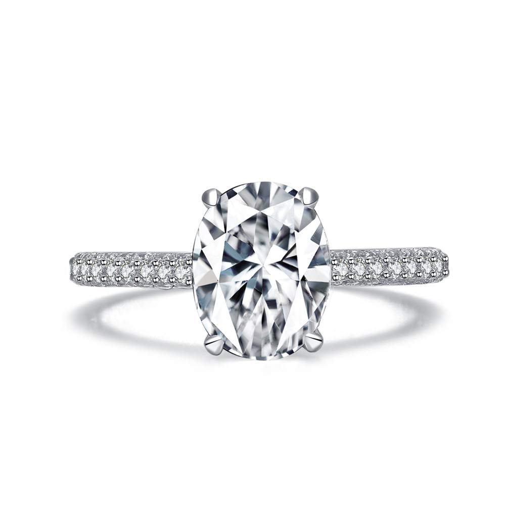 AINUOSHI Silber Verlobungsring Mit Zirkon – Edler Damenring In 1-4 Karat