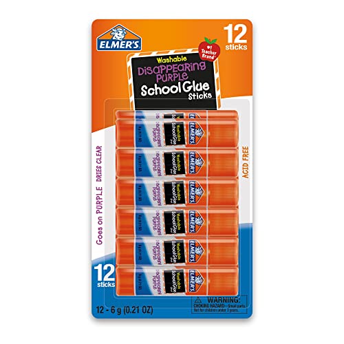 Elmer's® Disappearing Glue Sticks, 0.21 Oz, Purple, Pack of 12 1 Elmers-Disappearing-Glue-Sticks-021-Oz-Purple-Pack-of-12