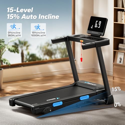 MERACH Foldable Treadmill with Incline, Treadmills for Home for Heavy People, 0.8-12 km/H Walking Pad Treadmill for Home & Office, Save Space, LED Display & Fitness App - Image 4
