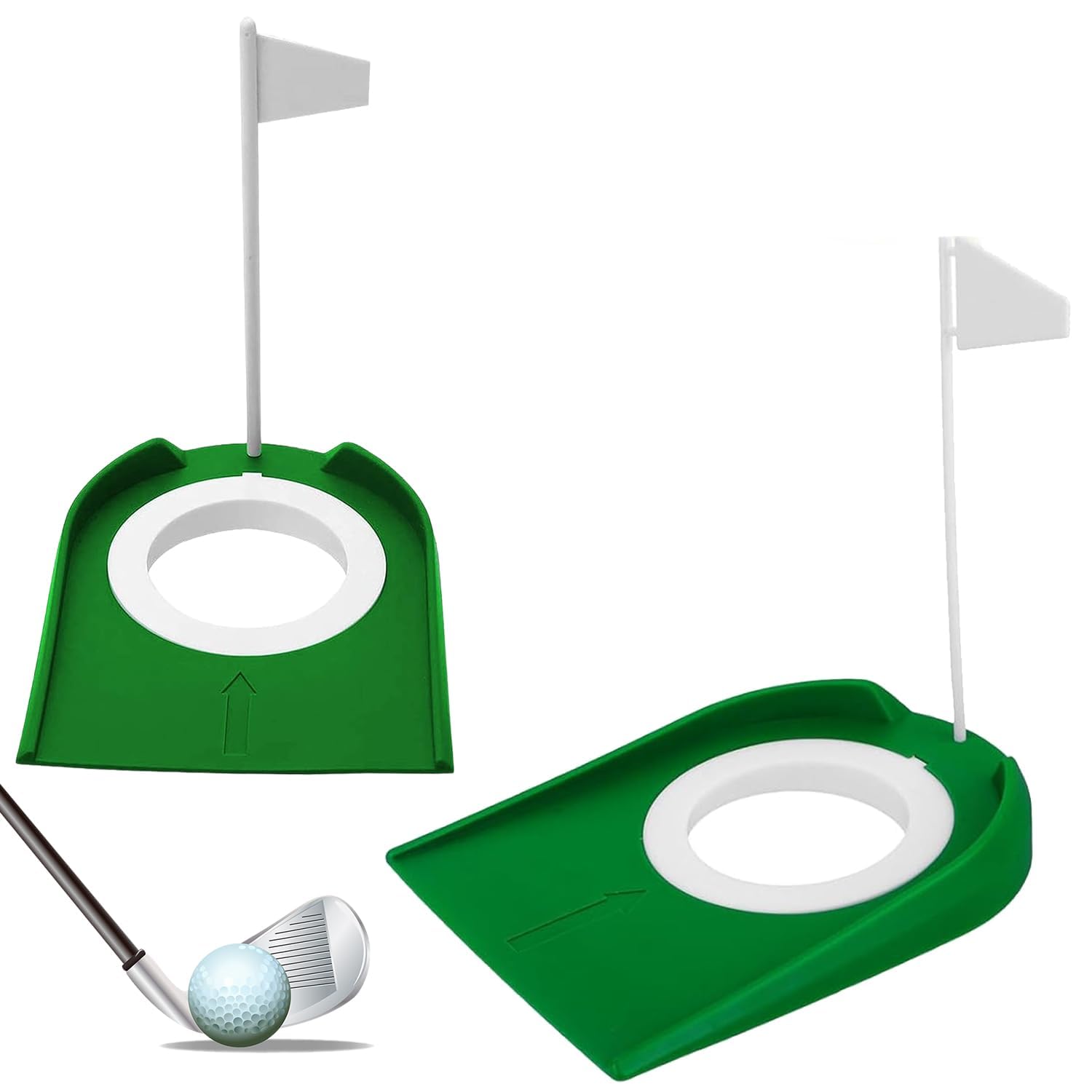 2 Pack Golf Putting Cup with Flag, Portable Training Aid for Indoor and Outdoor Use