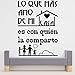 Docliick® Vinilos de pared decorativo con frase decorativa"LO QUE MÁS AMO DE MI CASA." Pegatinas decorativas pared. Decoración casa Docliick DC-19105 (Vinilo de corte, 60x42cm)