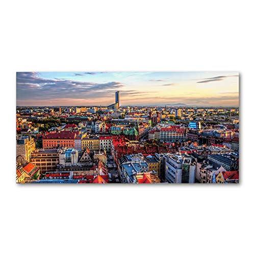 Panorama de Wrocław sur toile 120x60 cm pour sublimer votre salon moderne