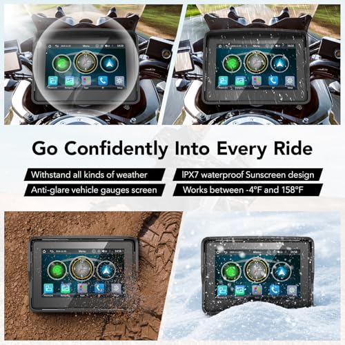 Image of YCV 5 Inch Wireless Motorcycle Carplay Screen & Android Auto